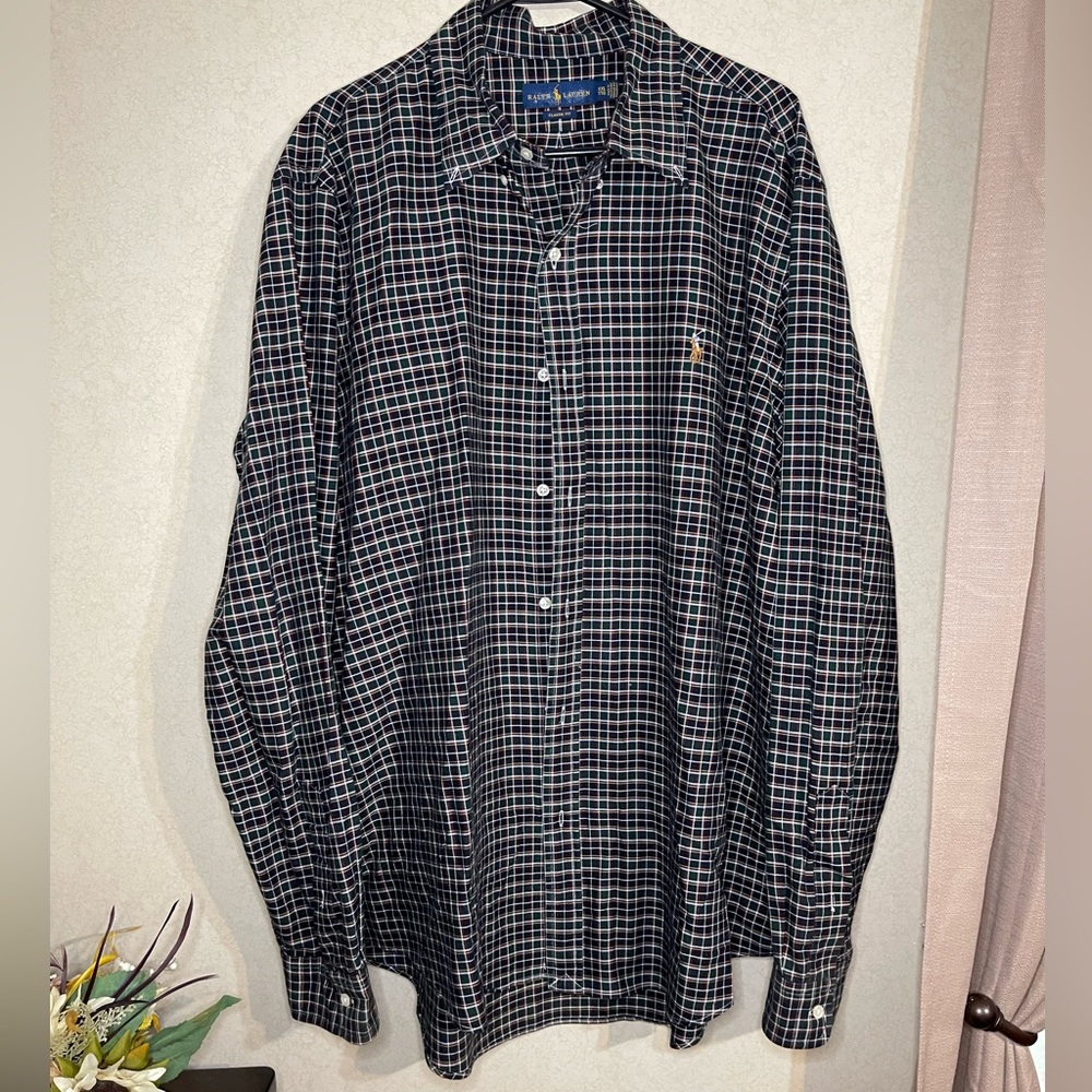 RL XXL black plaid shirt